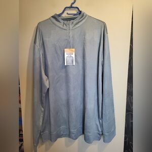Kirkland Signature Light Blue Quarter-Zip Pullover, Size XXL